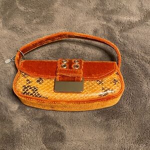 Vintage Glasses Case Orange and Brown Or Small Women's Bag🎄
